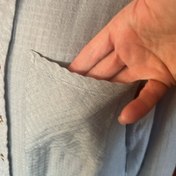 New grace & love button down light gray blouse - Picture 3 of 16